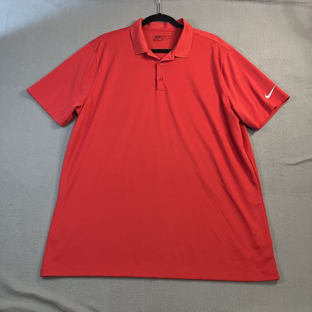 Nike Golf Dri-Fit Polo Shirt Red Standard Fit Short Sleeve Men’s Size XL